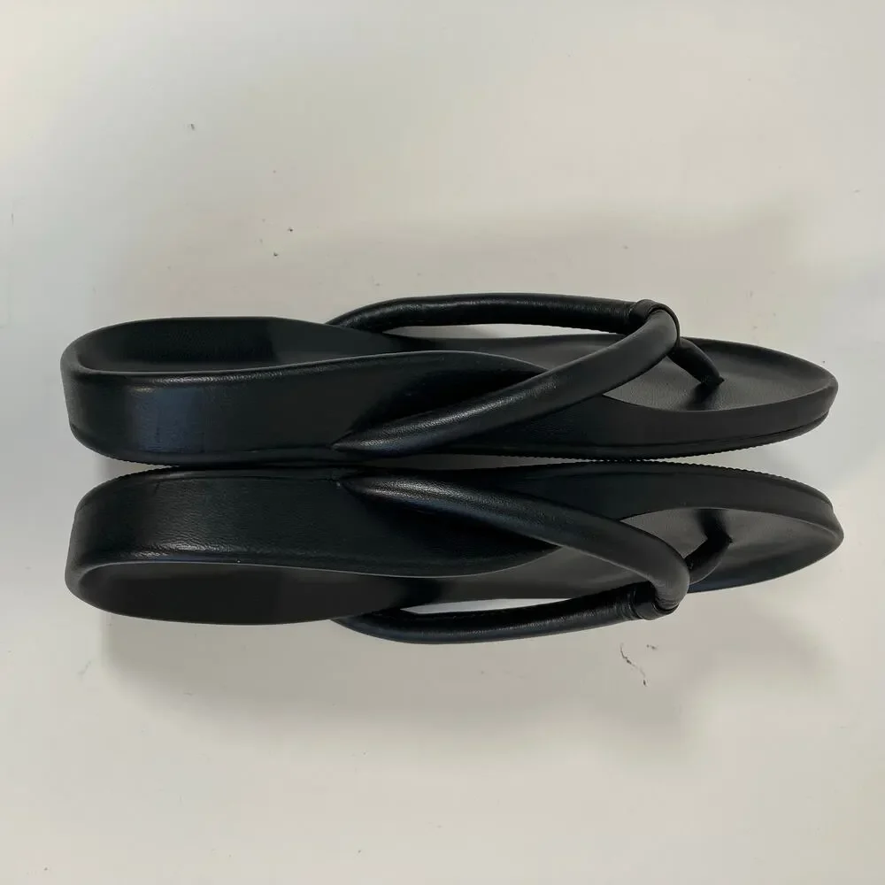 Everlane The Form Thong Sandals Black Italian Nappa Leather Womens Sz 6 NWOT - Picture 12 of 15